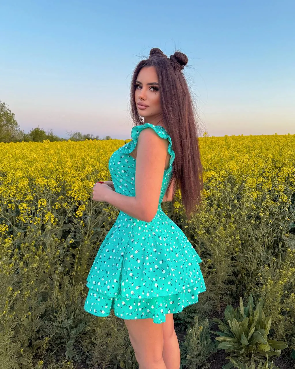 Літній комбінезон-сукня з подвійною спідницею та шортами «Ніжність квітів» - Зображення 3